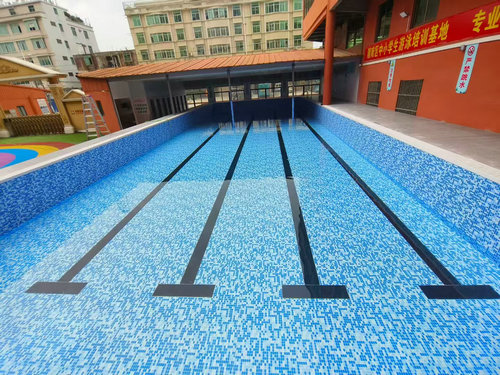 港闸学校钢结构拼装游泳池防水胶膜泳池项目